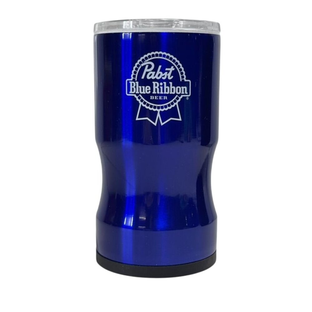 Pabst Blue Ribbon Licensed Logo Stainless‎ Steel Koozie/Tumbler Metallic Blue